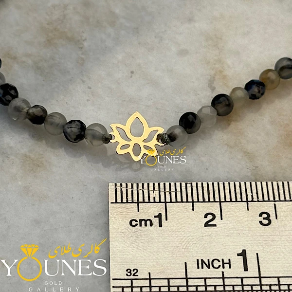 دستبند سنگی لوتوس طلا لیزری